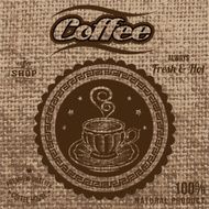 vector label for coffee on sacking N3