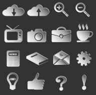 web icons 3d black style eps 10 vector illustration
