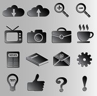web icons 3d black style eps 10 vector illustration N2