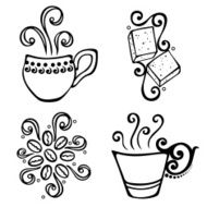 Vector Set of Coffee with Steam