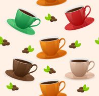 Coffee cups and beens background