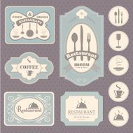 vintage coffee and restaurant labels