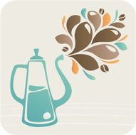 Coffee teapot with ornament