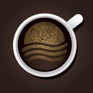 Cup of coffee with foam shape N6