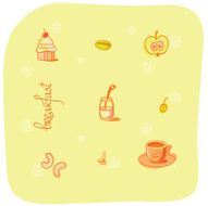 Breakfast vector objects on green