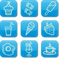 Food icon blue set Vector