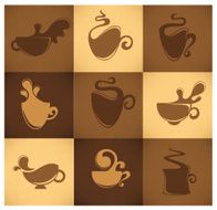 coffee and tea vector cups collection N3