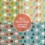 Set of all season seamless patterns