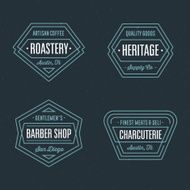 Set of retro geometric badge logo design templates