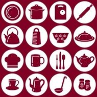 Kitchen flat icons N3