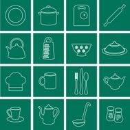 Kitchen flat icons N4