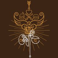 emblem coffee vector Doodle