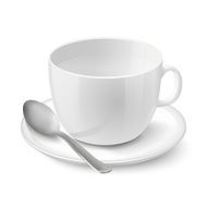Realistic empty white cup