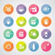 cup and coffee icon set N10