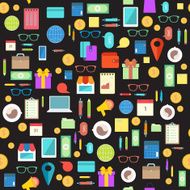 Business life seamless pattern Flat design N2