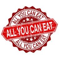All you can eat red vintage stamp
