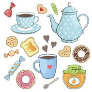 vector tea set