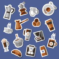 Coffee stickers set