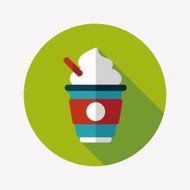 hot milk cream coffee flat icon with long shadow eps10 N9