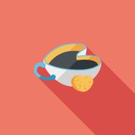 coffee flat icon with long shadow eps10 N10