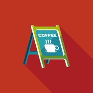Coffee shop signs flat icon with long shadow eps10 N52