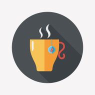 hot tea flat icon with long shadow eps10 N16