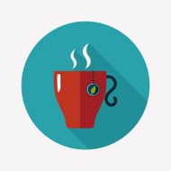hot tea flat icon with long shadow eps10 N17