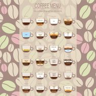 The coffee menu infographics set elements N12