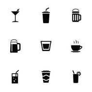 drinks 9 icons set