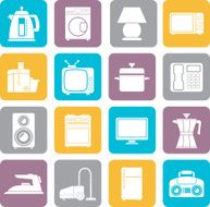 Silhouette home equipment icons