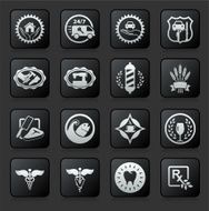 Services icon set on Black Background