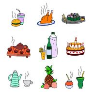 icons of food and drinks