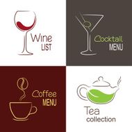 Restaurant drinks menu icons