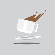falling coffee cup - vector illustration