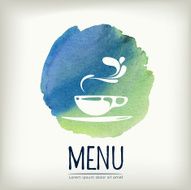 Watercolor style menu design with tea element N5