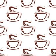 Steaming coffee cups seamless pattern N3