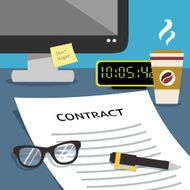 Contract on office desk