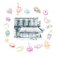 Cafe hand drawn vector illustration N3