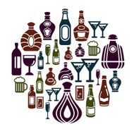 Alcohol Icons in Circle Shape N4