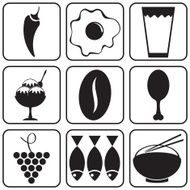 Food icons Fruit and vegetable App Set Trendy Flat Style N3