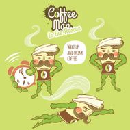 Coffee man character set