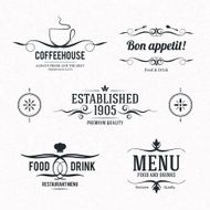 Label set for restaurant and cafe N2