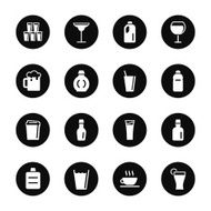 Beverage Icons Set 2 - Black Circle Series