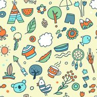 Vector seamless cute tribal pattern N2