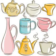 set of different tableware vector N2