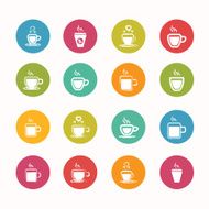 coffee icons set Circle Series - eps 10