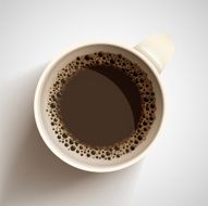 Realistic vector cup of hot coffee