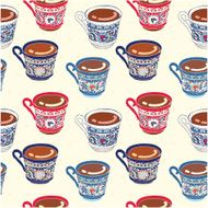 Vector turkish coffee cups pattern