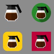 Flat coffee icons N2