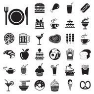 vector menu food and drink icons set